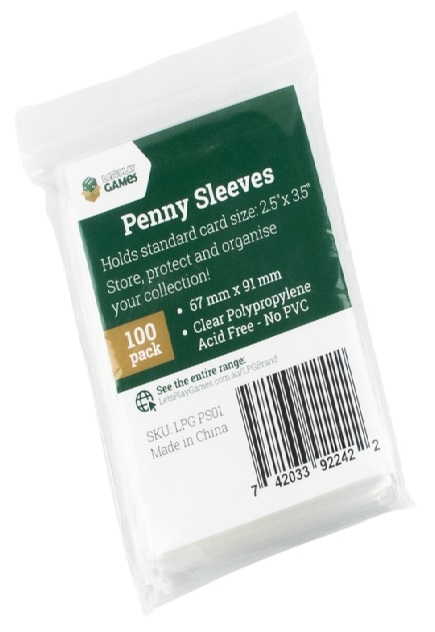 Penny Sleeves pack of 100 from Lets play games