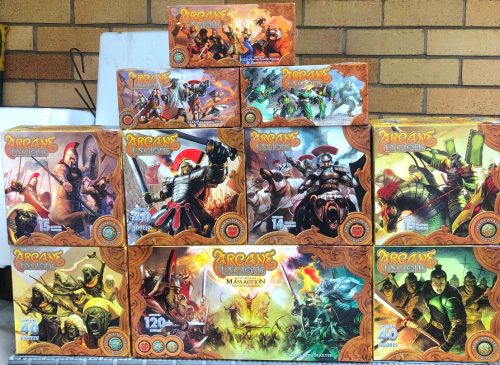 arcanepackage1 Arcane Legions Starter and 9 packs unopened Sealed Miniatures Game