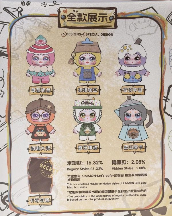 Kimmon - Lets Cafe Plush Blind Box Display Sealed Licenced