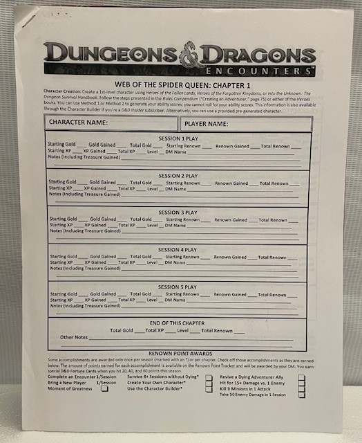 D&D Web of the Spider Queen - Encounters Store exclusive Sealed