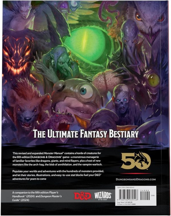 Dungeons & Dragons 2024 Monster Manual Revised (D&D Core Rulebook) Hardcover