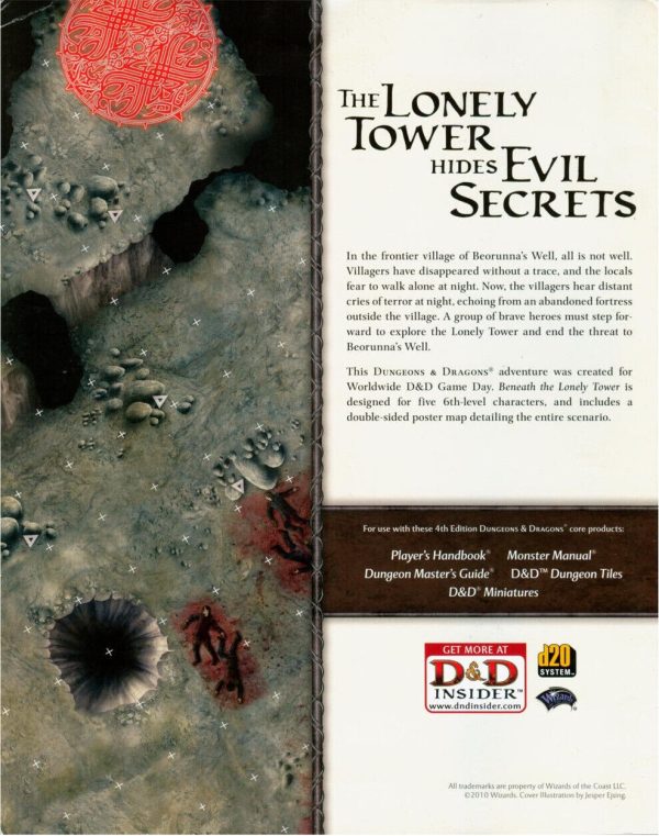 btlt2 D&D Beneath the Lonely Tower Worldwide game day Module (RARE) Unplayed