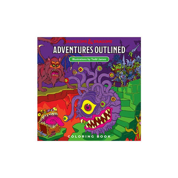 Dungeons & Dragons - Adventures Outlined Colouring Book by Todd James Paperback Book
