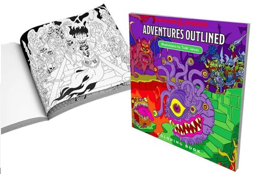 Dungeons & Dragons - Adventures Outlined Colouring Book by Todd James Paperback Book