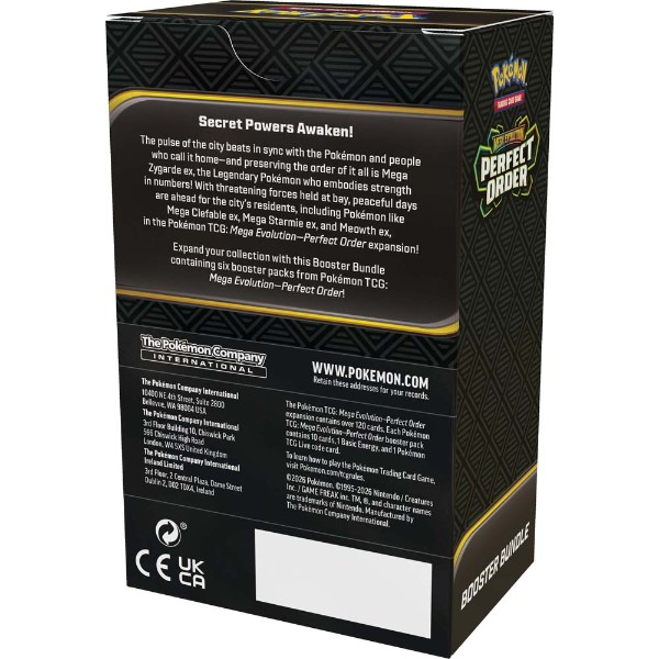 perfectbundleback_Large Pokemon Bundle Perfect Order Booster Box and Bundle pack sealed.