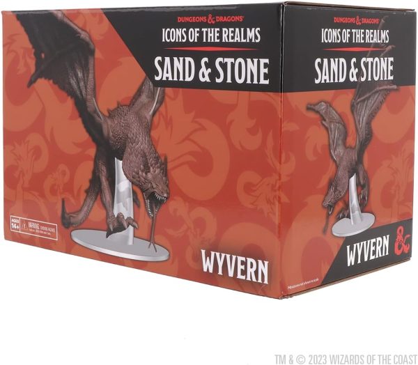 wyvern01_ Wizkids Dungeons & Dragons Sand & Stone Wyvern Boxed Icons of The Realms Miniature