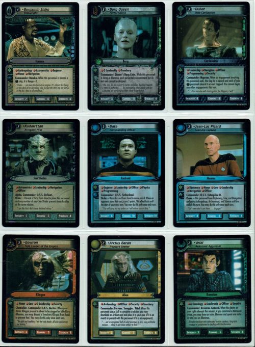 STAR TREK CCG  10TH ANNIVERSARY, SET OF 18 FOIL CARDS FIRST PRINT