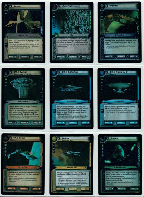 STAR TREK CCG  10TH ANNIVERSARY, SET OF 18 FOIL CARDS FIRST PRINT
