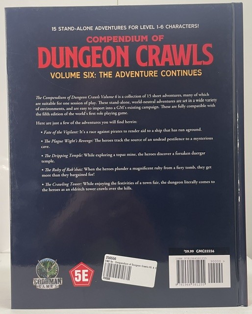 Compendium of Dungeon Crawls Vol 6: The Adventure Continues (5E) HC Book
