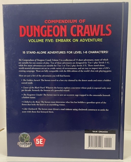 Compendium of Dungeon Crawls Vol5: Embark on Adventure HC Book